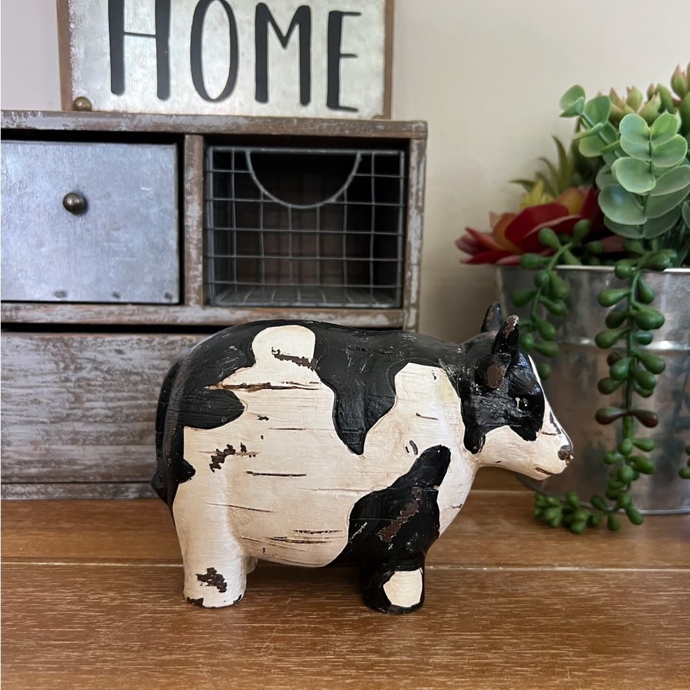 New Rustic Farmhouse Distressed Cow - Picture 3 of 4